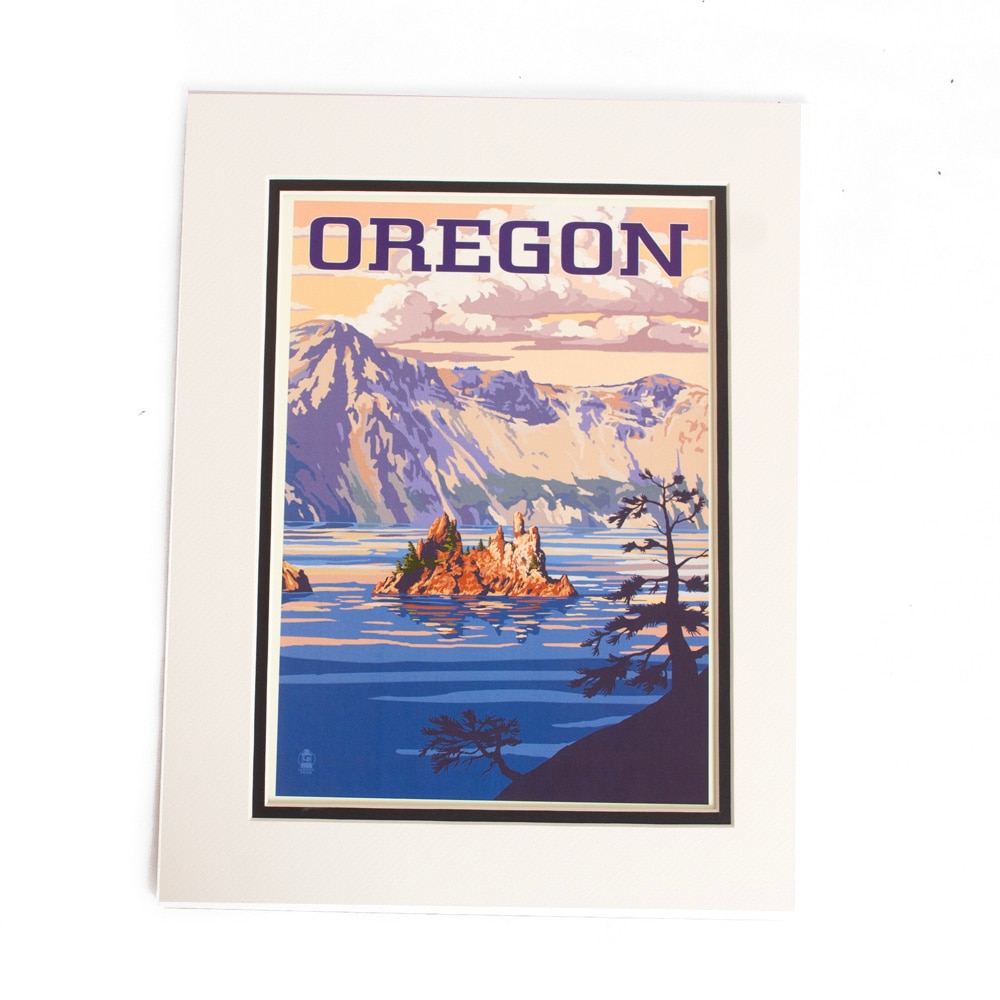 PNW/Oregon Spirit, Posters, Gifts, 11"x14", Lantern Press, Matted Print, Oregon, Crater Lake, 846916